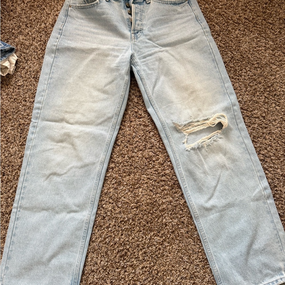 Universal Thread Light Wash Distressed Flare Jeans